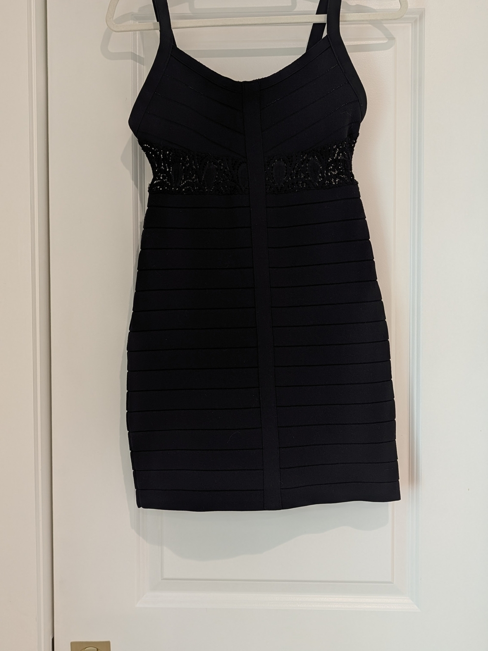 NBD X The Naven Twins Black Mini Bandage Dress with Lace Waist - Picture 4 of 6